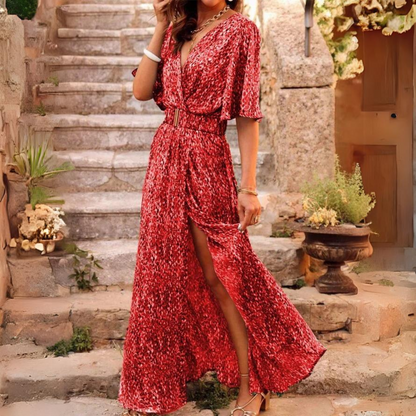 Bianca - Fashionable dress with pleated buttons