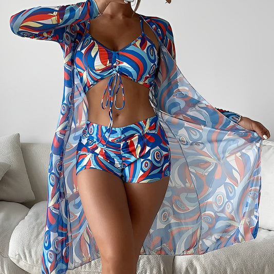 Printed swimwear with swirls
