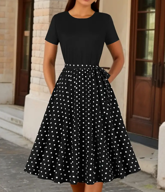 LD Beautiful Vintage Polka Dot Ladies Dress