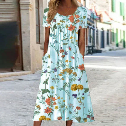 Mc | Summer dress with bohemian floral pattern.