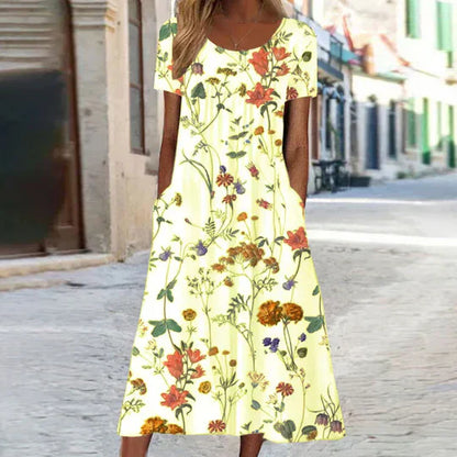 Mc | Summer dress with bohemian floral pattern.
