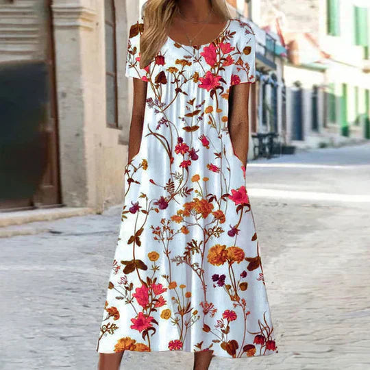 Mc | Summer dress with bohemian floral pattern.