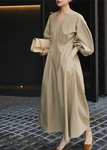 Mc | Long-sleeved patchwork dress with pointed neckline