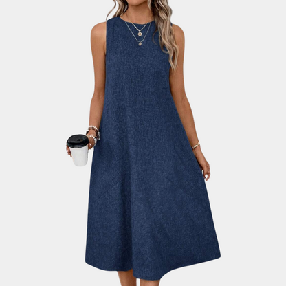 Mc | Women's simple dress with round neckline