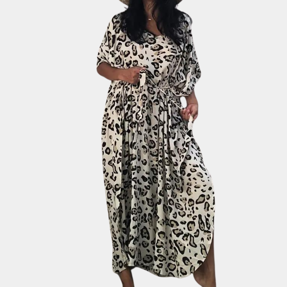 Mc | Maxi dress with leopard print for women
