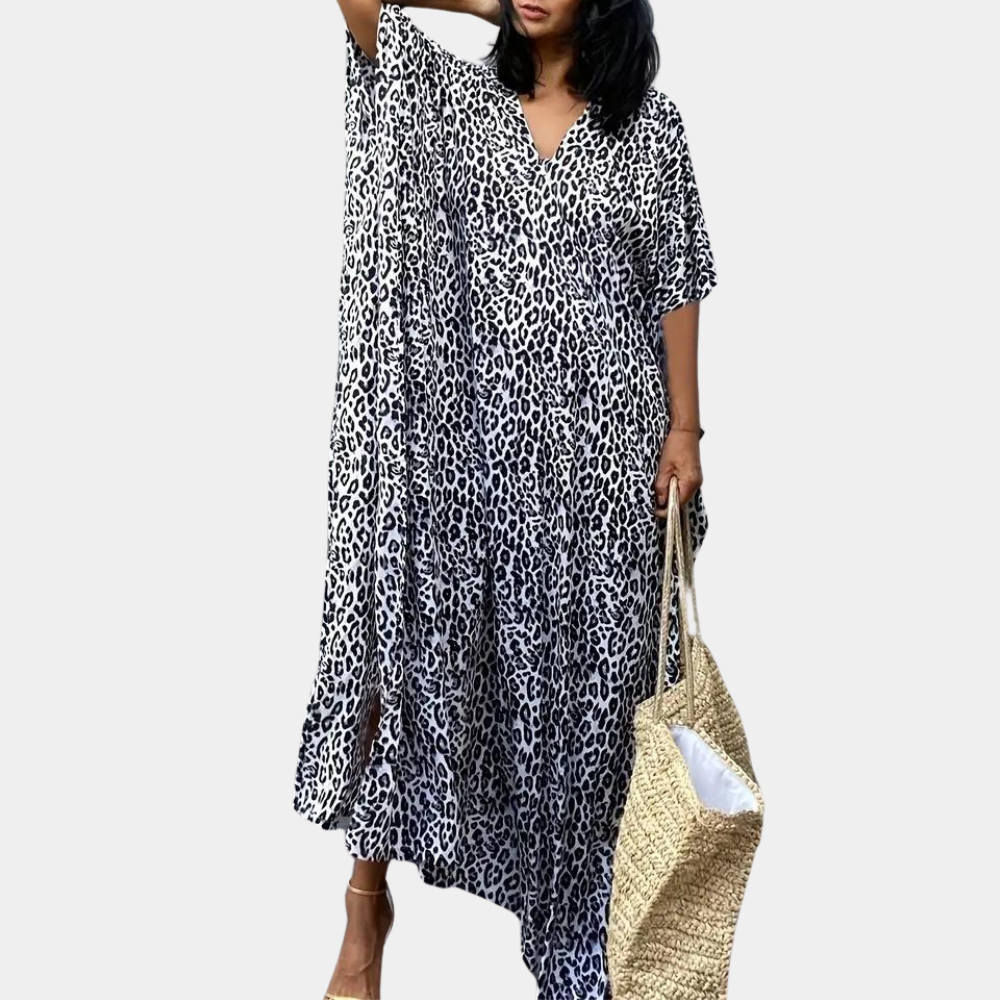 Mc | Maxi dress with leopard print for women