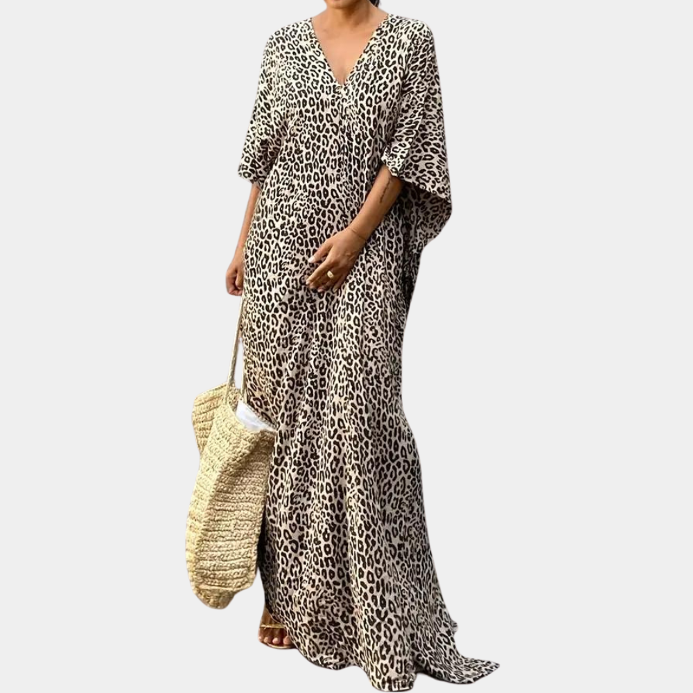 Mc | Maxi dress with leopard print for women