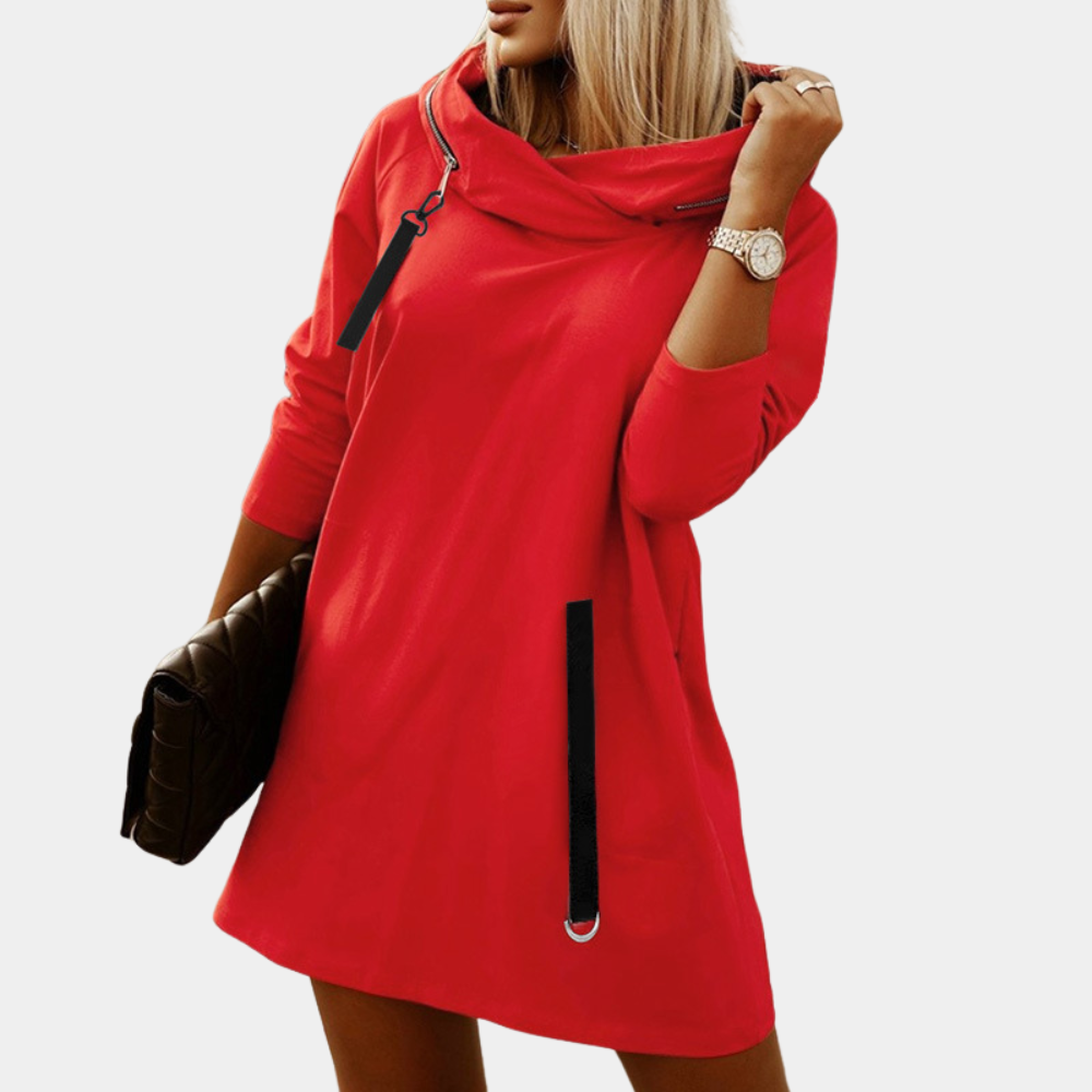 Mc | Elegant hooded dress for women