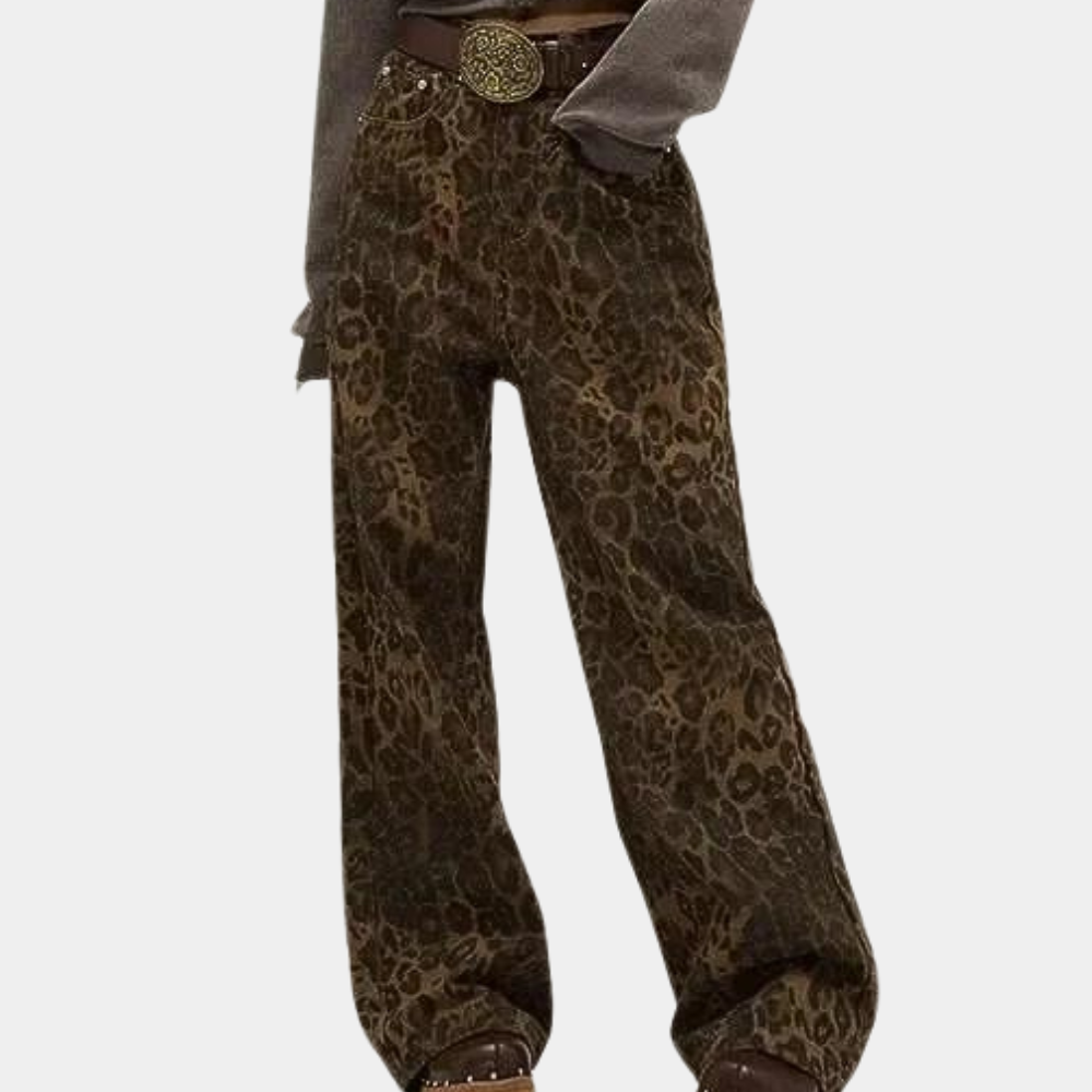 Xenobia - Fashionable leopard jeans for women