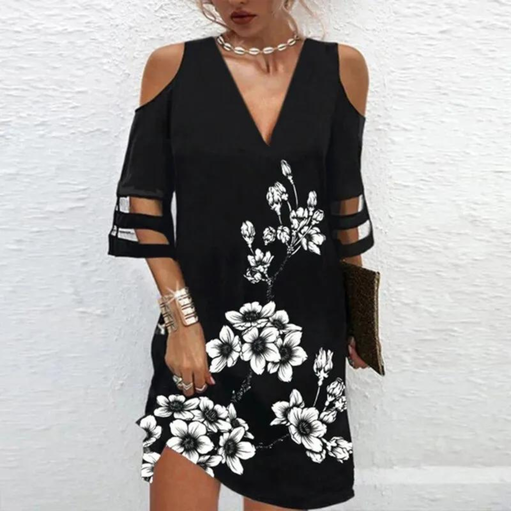 LP | Women's lace dress with cold shoulders