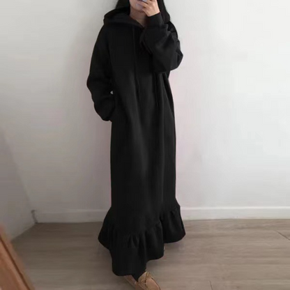 Mc | Warm women's long dress with hoodie