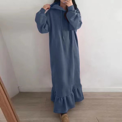 Mc | Warm women's long dress with hoodie