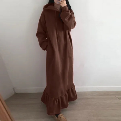 Mc | Warm women's long dress with hoodie