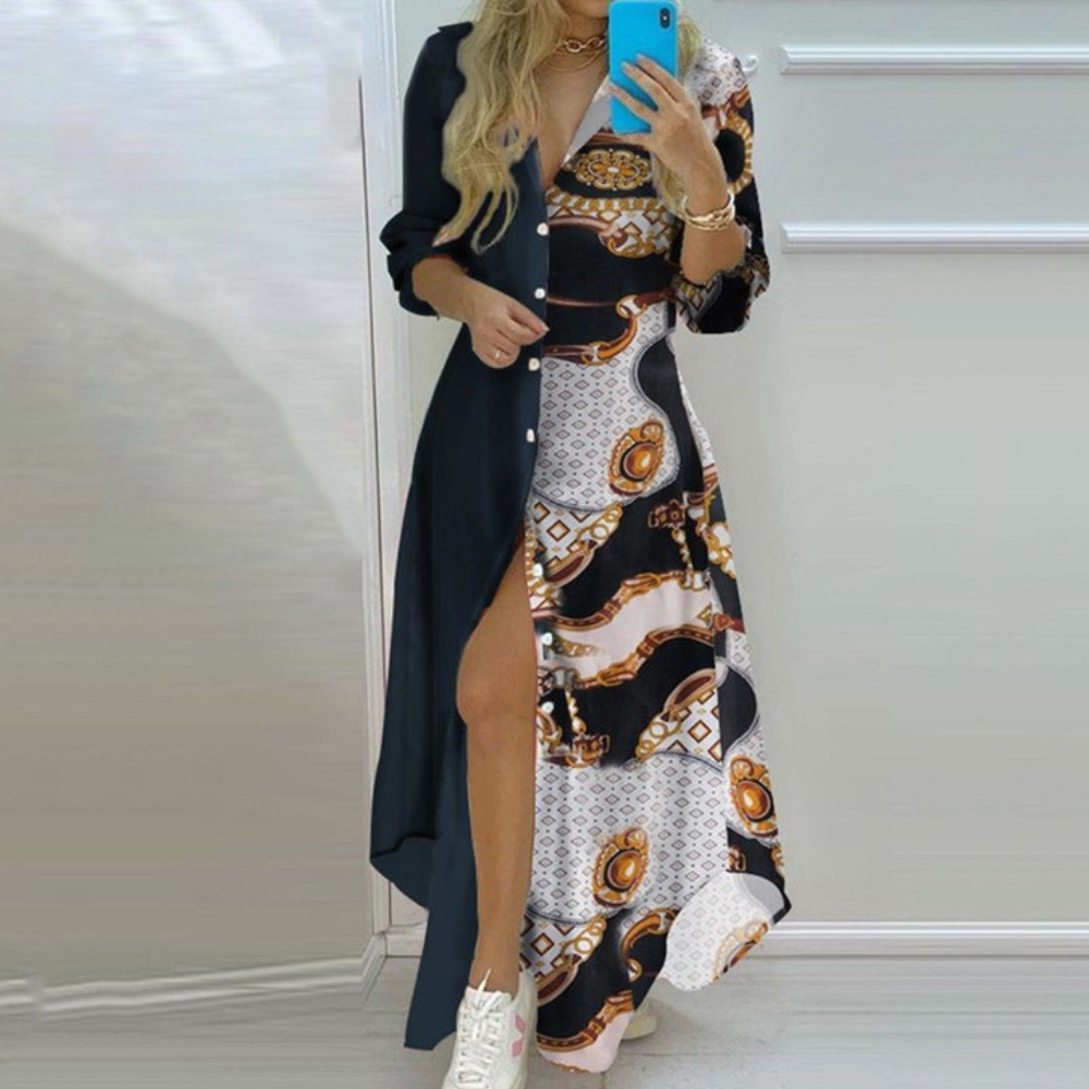 LP | Creative dress with modern newspaper print