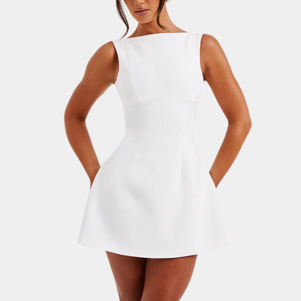 Janelle - Elegant open-back mini dress for women