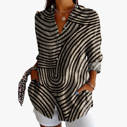 Women's embroidered linen blouse