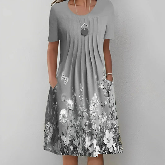 LP | Vintage-style floral print short-sleeved dress