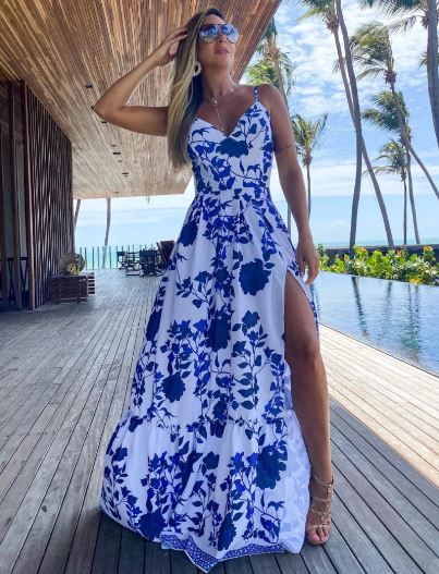 LP | Sexy summer maxi dress with deep v-neckline