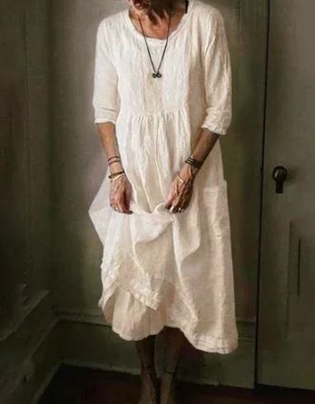 LP | cotton-and-linen dress in plus sizes for women