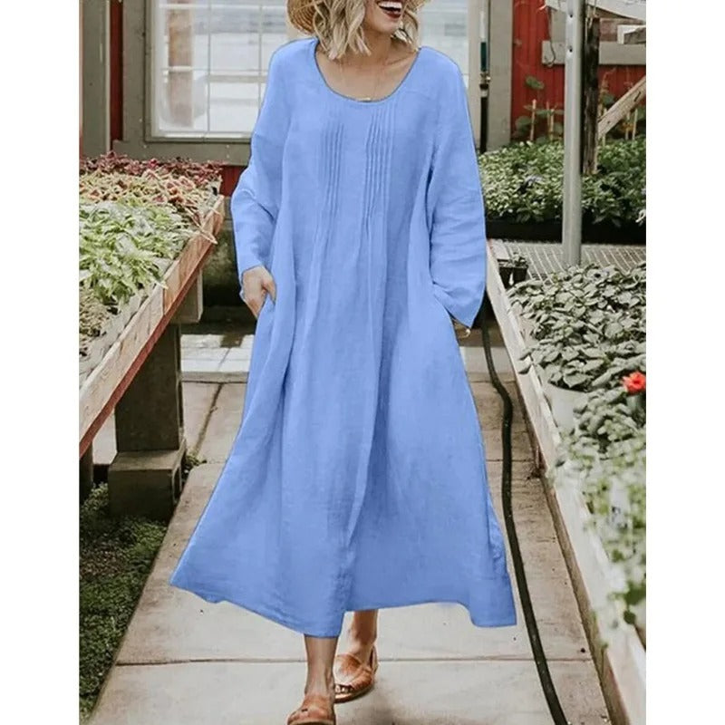 LP | Cotton and linen fitted dress