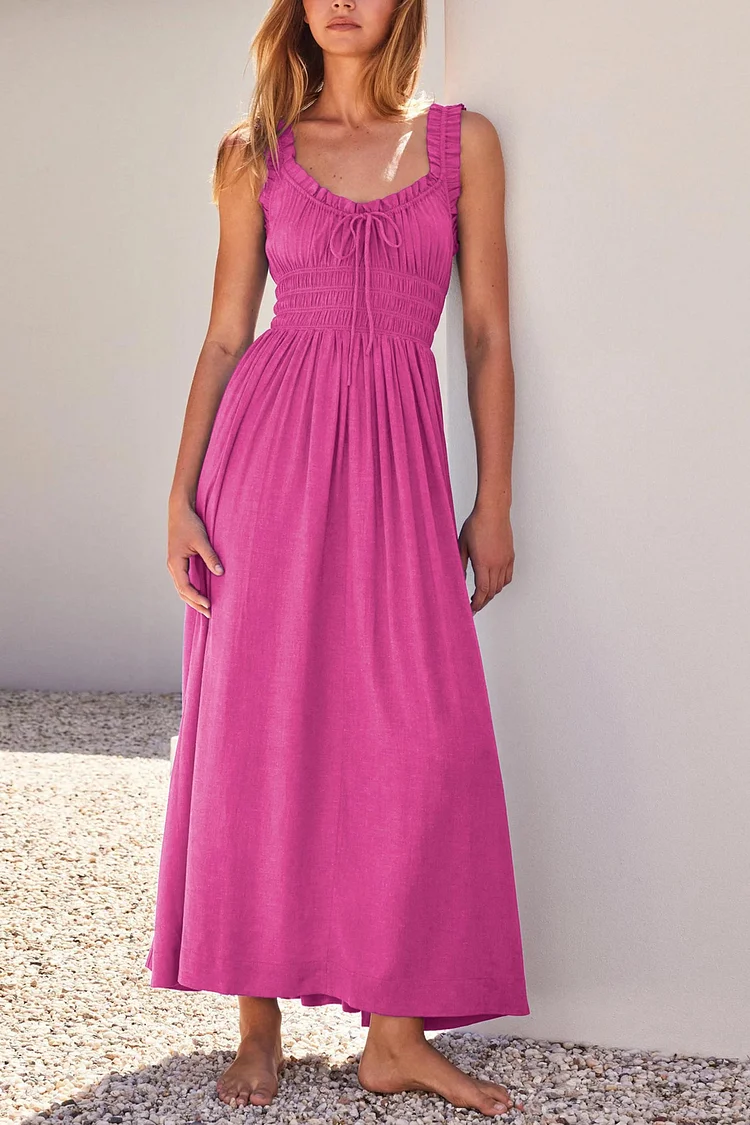 Mc | V-neck midi dress with bow.