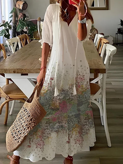 Mc | Long-sleeved dress with ruffles for women