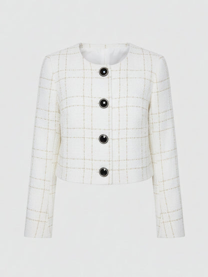 Célestine | Women's Checkered Jacket with Buttons Chic and Comfortable