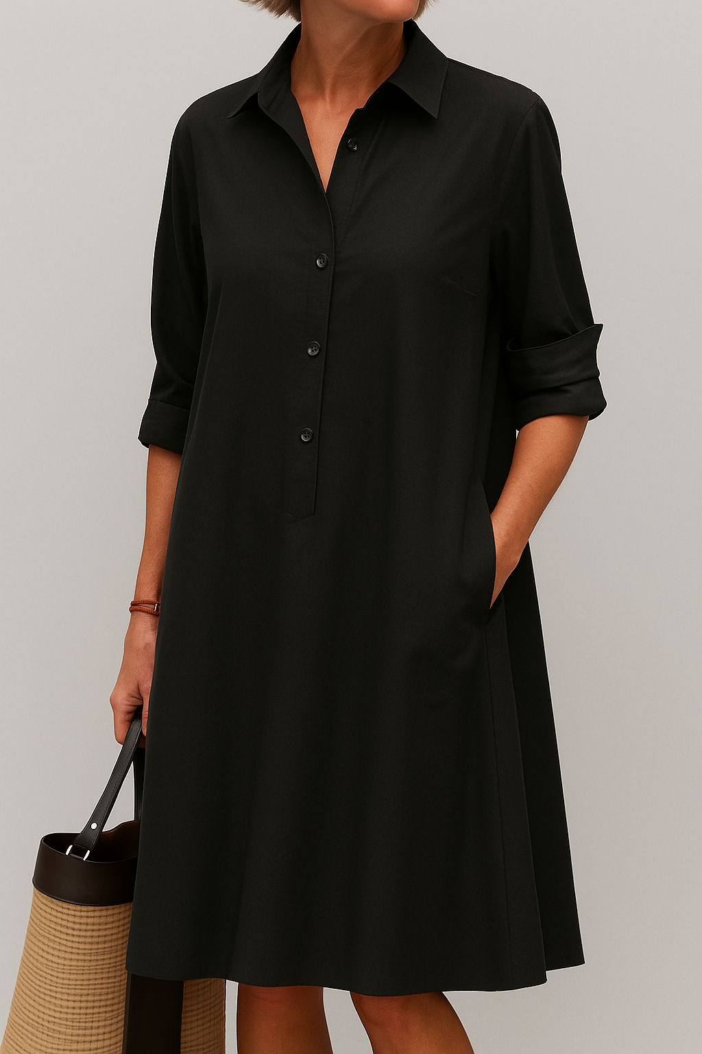 Elodie shirt dress with button closure