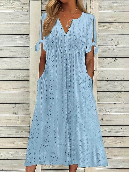 Mc | Resort women's one-color dress with lace