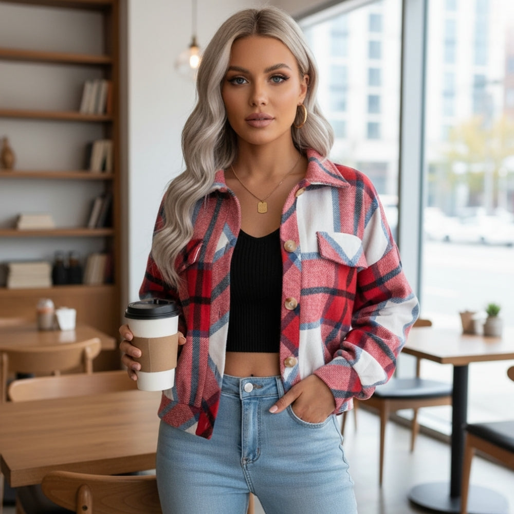 Cheryl | Chic and Comfortable Women's Checkered Summer Jacket