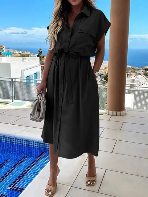 LP | elegant dress with buttoning