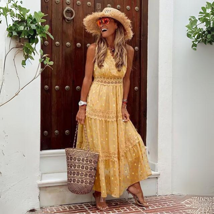 Leah - Elegant Embroidered Chiffon Dress