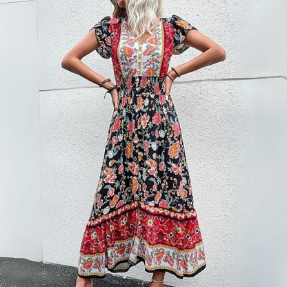 LP | VIntage beach dress with floral pattern