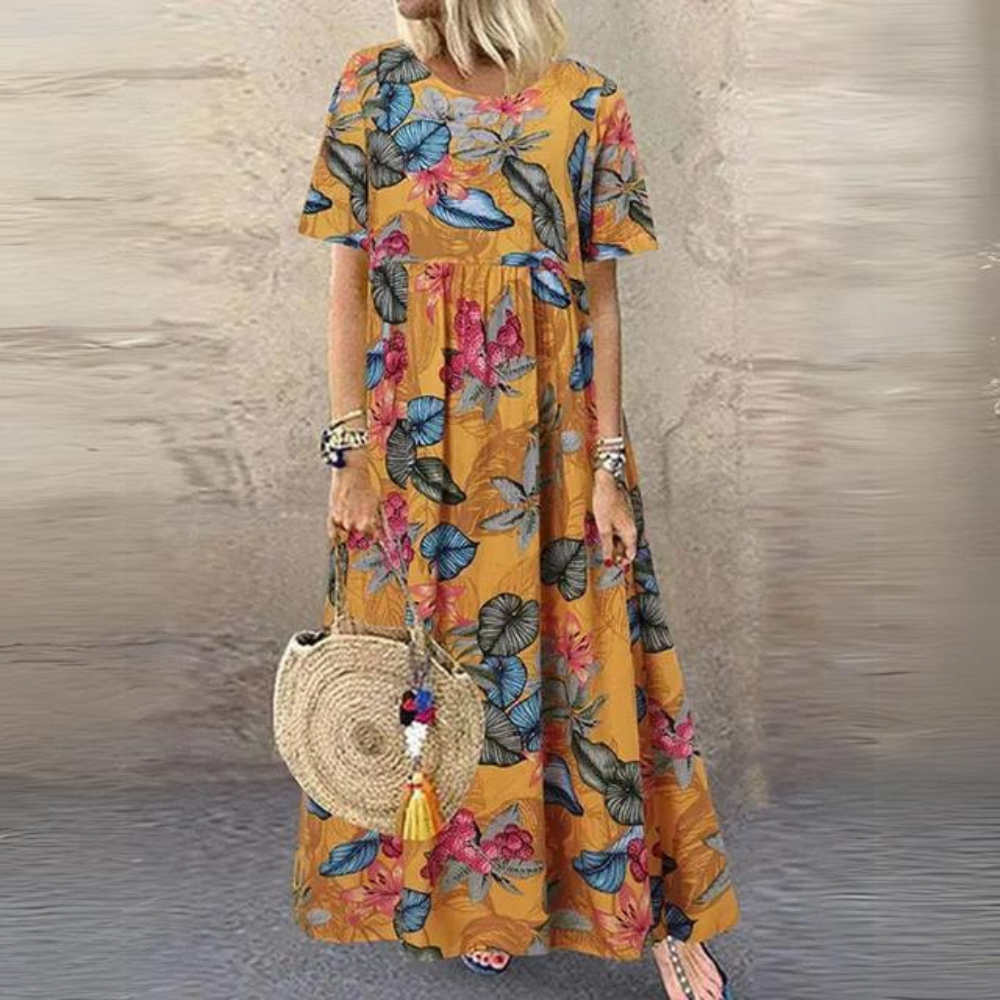 Mc | Elegant dress with round neckline