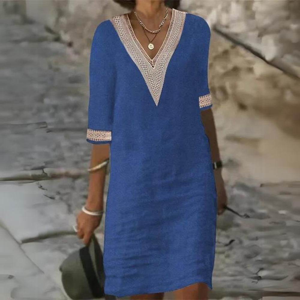 Mc | Elegant vintage dress with v-neckline