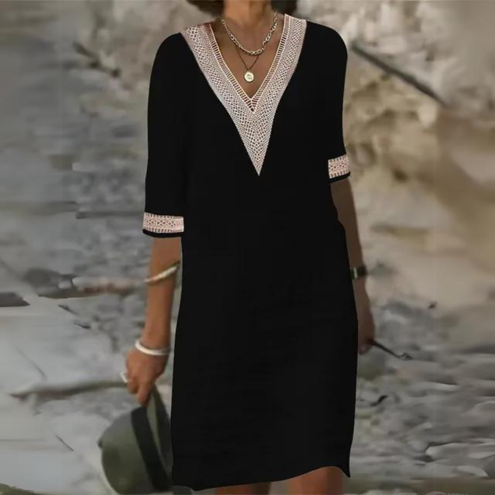 Mc | Elegant vintage dress with v-neckline