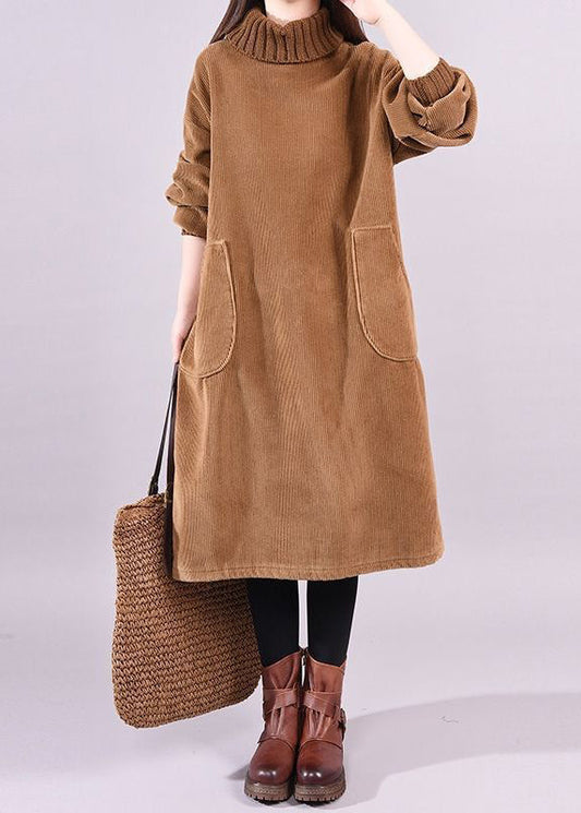 LP | Corduroy midi dress with turtleneck