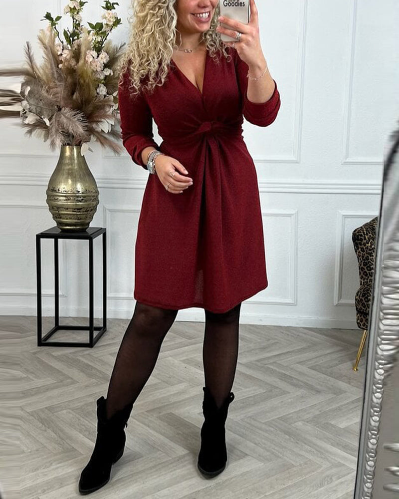 LP | One-color dress with waist knot