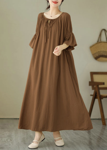 LP | Cute Pink Tie Waist Vacation Maxi Dresses Summer