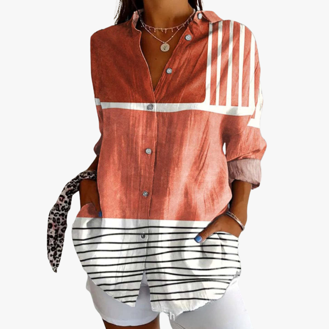 Women's embroidered linen blouse