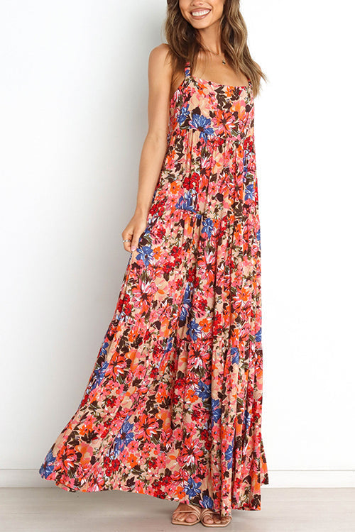 LD Long lingerie dress with flowered pockets