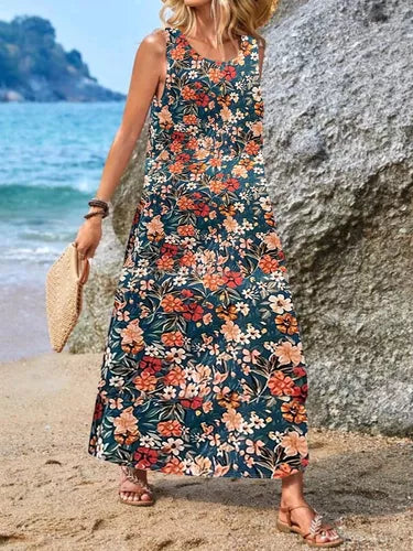 Mc | casual sleeveless dress with bohemian print