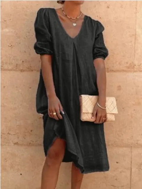 LD | Elegant midi dress with casual charm