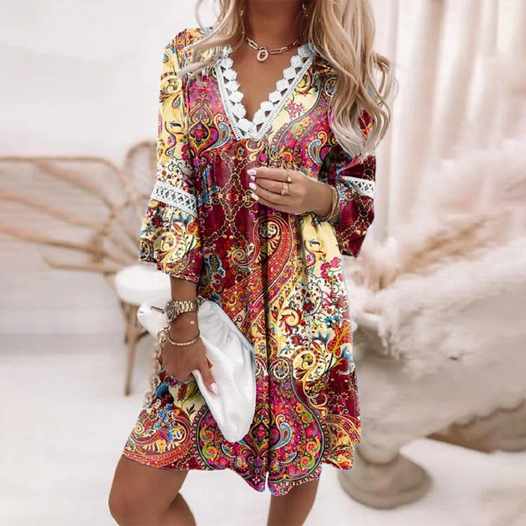 LP | Elegant Printed Wide Dress