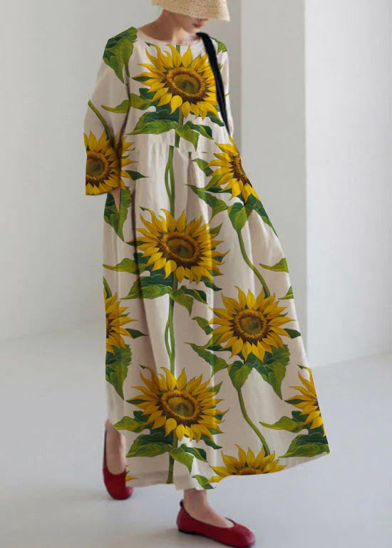 LP | Apricot and purple floral cotton dress patchwork bags spring
