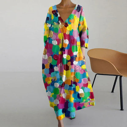 Dilou - Elegant and colorful summer dress with print