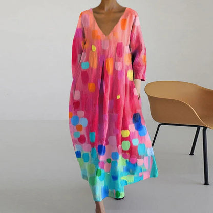 Dilou - Elegant and colorful summer dress with print