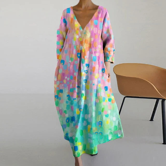 Dilou - Elegant and colorful summer dress with print