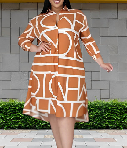 LP | Dress with pockets and geometric print