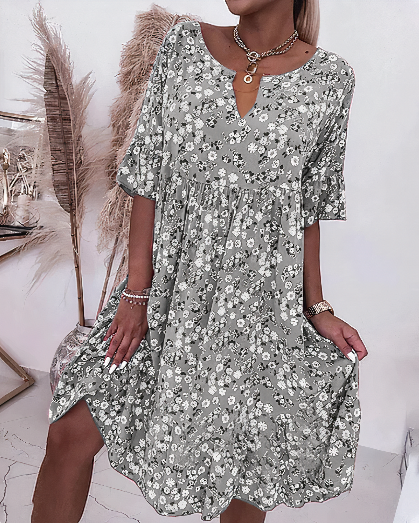 LP | Half Sleeve Floral Dress
